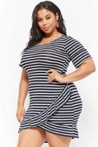 Forever21 Plus Size Flounce Striped T-shirt Dress
