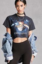 Forever21 Women's  Boxy Pink Floyd Cropped Tee