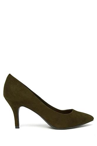 Forever21 Women's  Light Grey Faux Suede Pumps