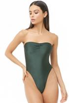 Forever21 Ruched Strapless One-piece Swimsuit