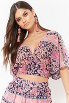 Forever21 London Rose Paisley Crop Top