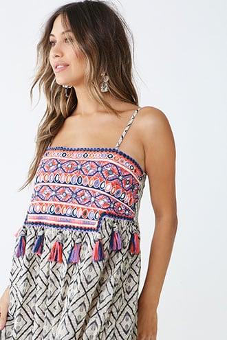 Forever21 R By Raga Embroidered Midi Dress