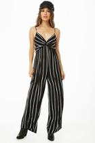 Forever21 Striped Twist-front Cami Jumpsuit