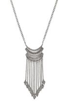 Forever21 B.silver Chain Fringe Statement Necklace