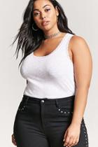 Forever21 Plus Size Lace-trim Ribbed Tank Top