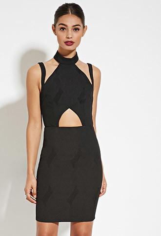 Forever21 Women's  Tiger Mist Textured Bodycon Dress