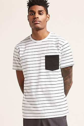 Forever21 Stripe Contrast-pocket Tee