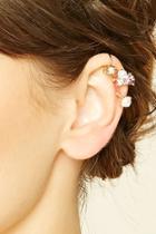 Forever21 Gold & Pink Faux Gem Ear Cuff Set
