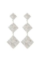 Forever21 Tiered Square Rhinestone Drop Earrings