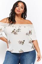 Forever21 Plus Size Off-the-shoulder Crochet Trim Top