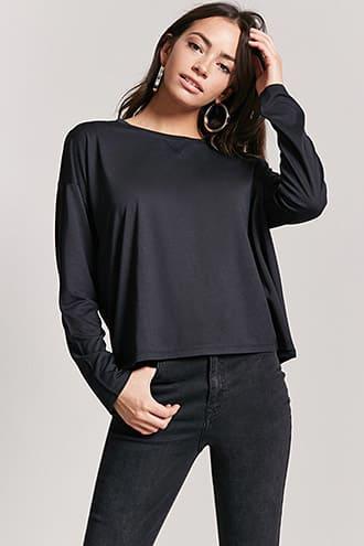 Forever21 Semi-sheer Slub Knit Top