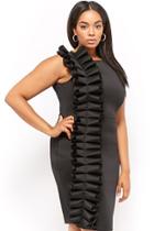Forever21 Plus Size Asymmetrical Ruffle Mini Bodycon Dress