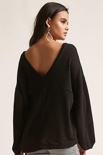 Forever21 Plunging Ruched Sweater