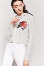 Forever21 Floral Applique Hoodie