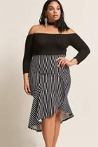 Forever21 Plus Size Stripe Ruffle Skirt