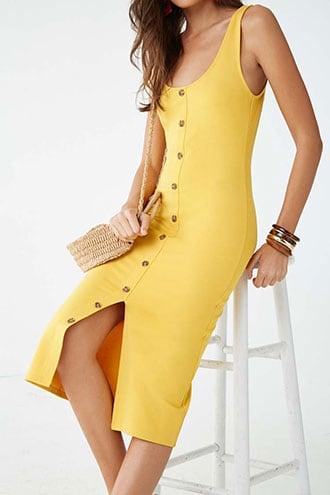 Forever21 Button Accent Midi Dress