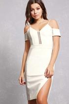 Forever21 Dark Pink Open-shoulder Dress