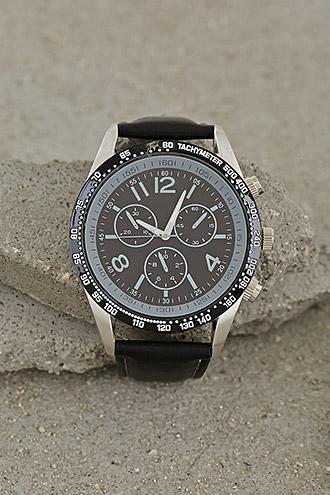 21 Men Black Men Contrast Chronograph Watch