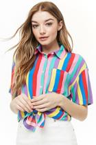 Forever21 Rainbow Striped Shirt