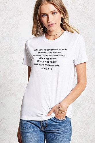 Forever21 Bible Quote Graphic Tee