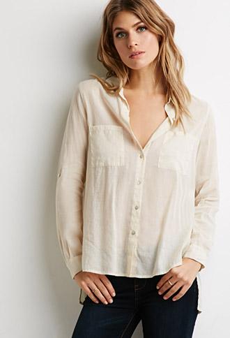 Forever21 Contemporary Boxy Woven Shirt