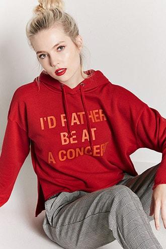 Forever21 High-low Graphic Hoodie