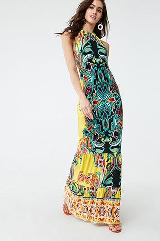 Forever21 Ornate Paisley Halter Dress