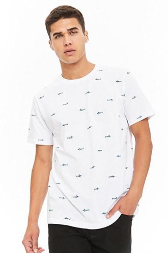Forever21 Slub Knit Swordfish Print Tee