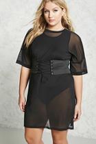 Forever21 Plus Size Belted Mesh Dress