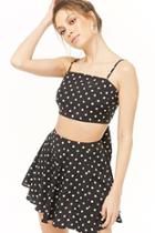 Forever21 Polka Dot Cropped Cami & Mini Skirt Set