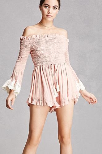 Forever21 Selfie Leslie Lace-trim Romper