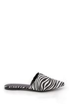 Forever21 Faux Suede Zebra Print Mules