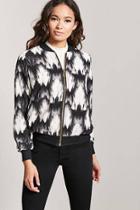 Forever21 Abstract Crepe Bomber Jacket