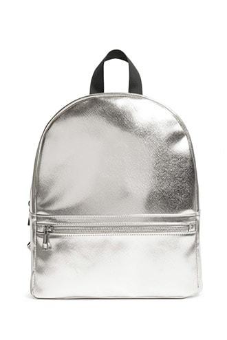 Forever21 Faux Leather Metallic Backpack