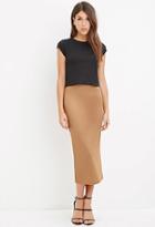 Love21 Women's  Contemporary Ribbed Pencil Skirt (camel)