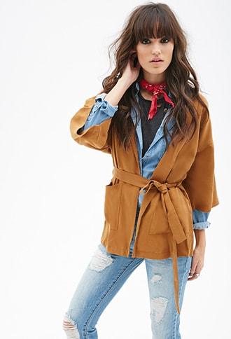 Forever21 Woven Wrap Cardigan