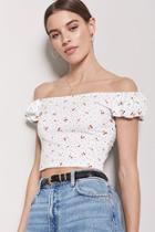 Forever21 Cherry Print Off-the-shoulder Top
