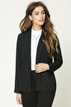 Forever21 Women's  Black Double-breasted Blazer