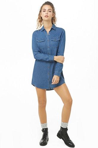 Forever21 Denim Mini Shirt Dress