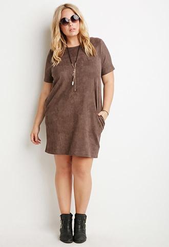 Forever21 Plus Faux Suede Shift Dress