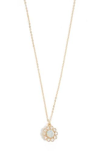 Forever21 Floral Rhinestone Pendant Necklace