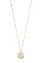 Forever21 Floral Rhinestone Pendant Necklace
