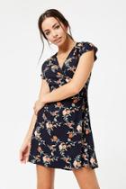 Forever21 Flower & Stem Print Wrap Dress