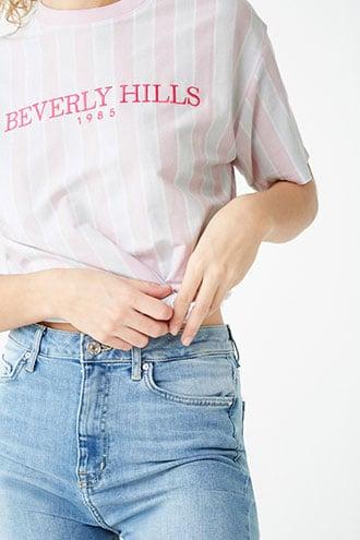 Forever21 Beverly Hills Graphic Striped Tee