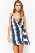 Forever21 Striped Wrap-front Mini Dress