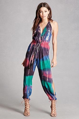Forever21 Boho Me Tie-dye Jumpsuit
