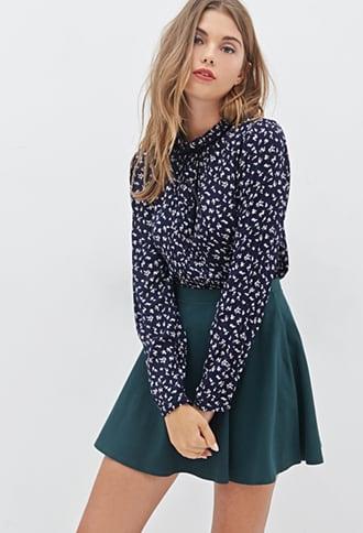 Forever21 Pintucked Floral Blouse