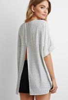 Forever21 Contemporary Boxy Grid Print Top
