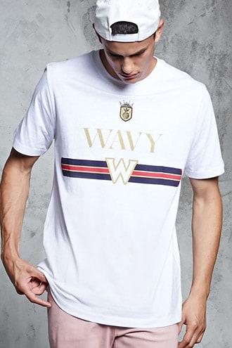 Forever21 Crest Wavy Graphic Tee