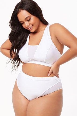 Forever21 Plus Size Mesh-trim Bikini Bottoms